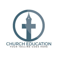 Church Education Vector Logo Design
