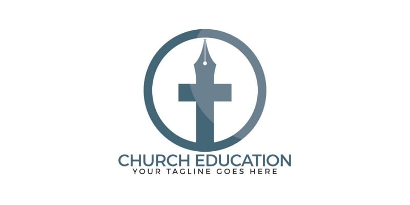 Church Education Vector Logo Design