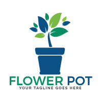 Flower Pot Logo Design