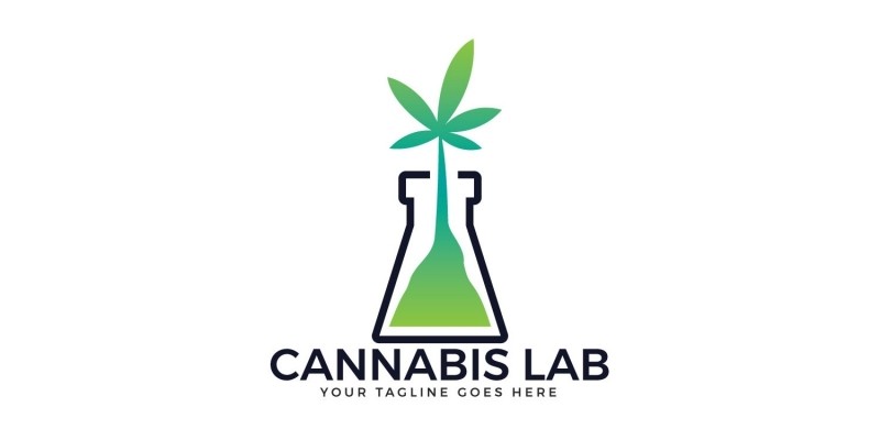 Cannabis Lab Vector Logo Design