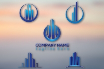 3D blue Building Logo Design template Screenshot 2