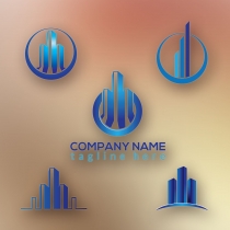 3D blue Building Logo Design template Screenshot 3