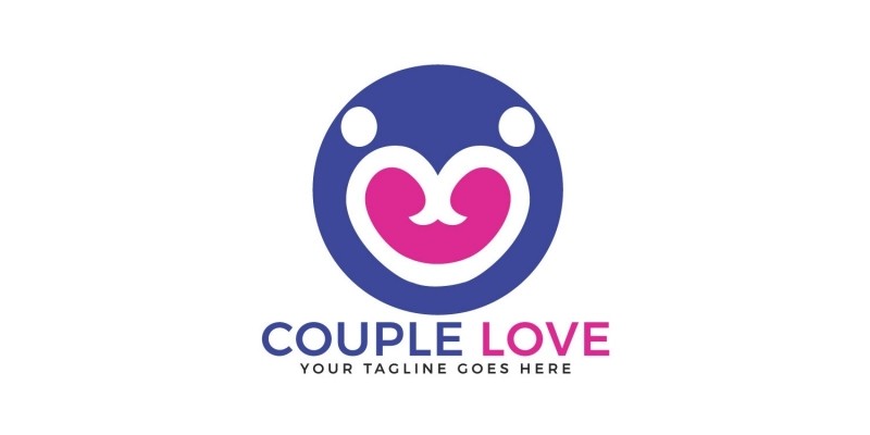 Couple Love Vector Logo Design