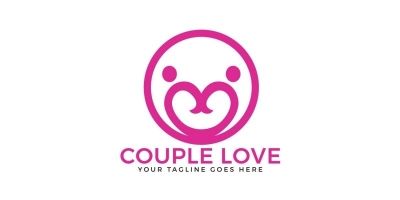 Couple Love Vector Logo Design