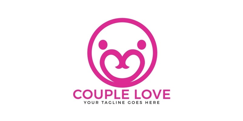 Couple Love Vector Logo Design