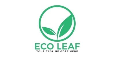 Eco Leaf Vector Logo Design