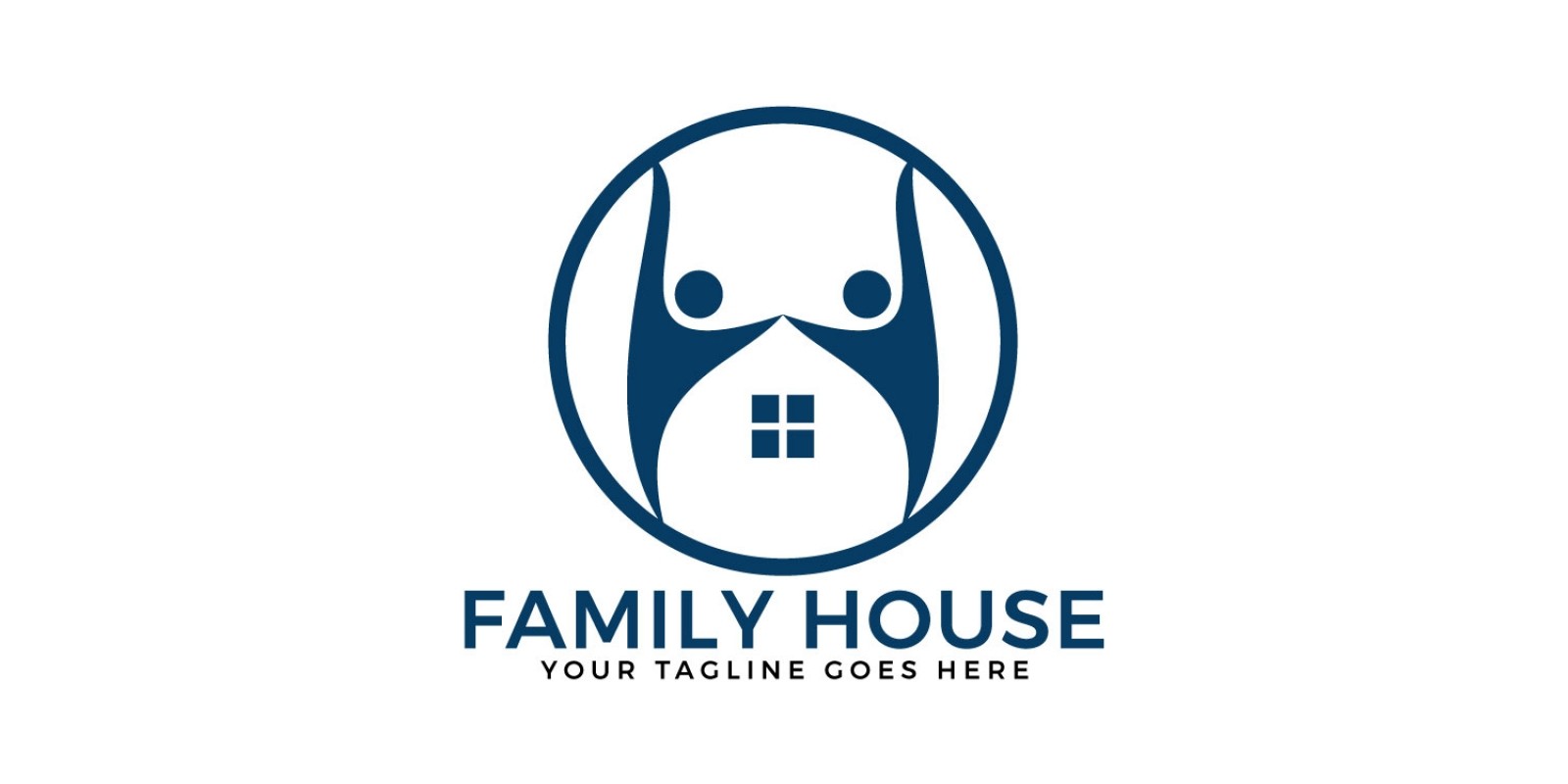 Family House Vector Logo Design