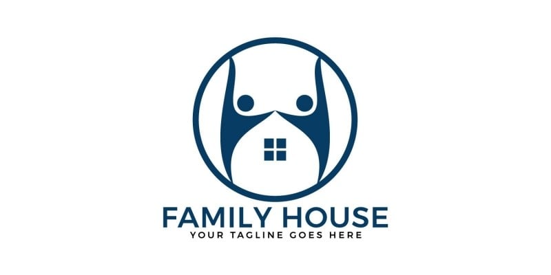 Family House Vector Logo Design