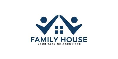 Family House Vector Logo Design