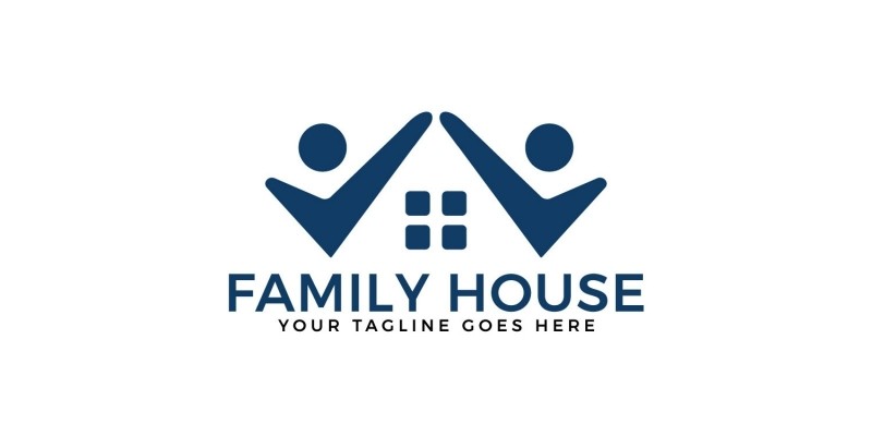 Family House Vector Logo Design