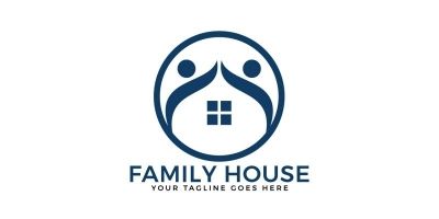 Family House Vector Logo Design