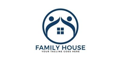 Family House Vector Logo Design