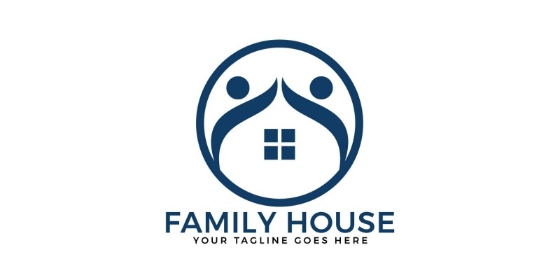 Family House Vector Logo Design