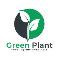 Green Plant Vector Logo Design