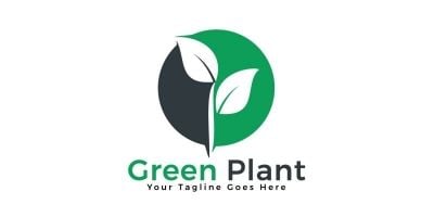 Green Plant Vector Logo Design