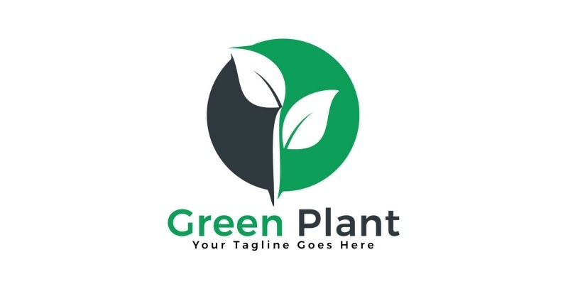 Green Plant Vector Logo Design