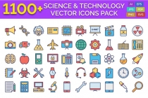 1100 Science And Technology Vector Icons Pack Screenshot 1
