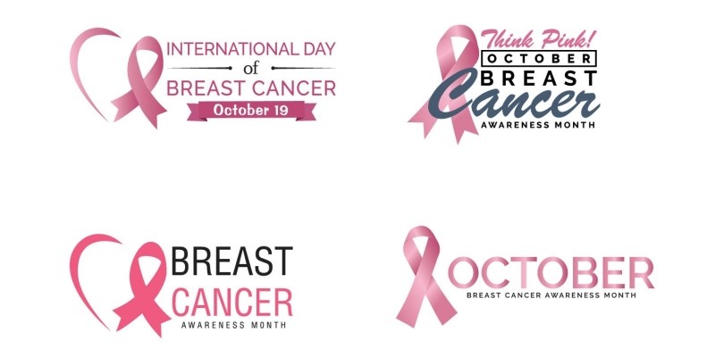 Breast Cancer October Awareness Month Logo