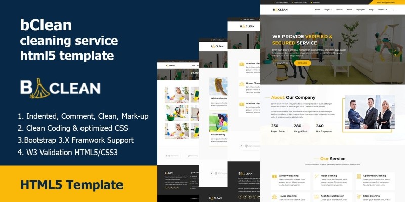 bClean - Cleaning Service HTML5 Template