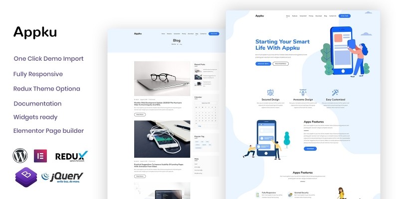 Appku - App Landing WordPress theme 