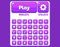 Game UI Purple Buttons GUI Kit Screenshot 1