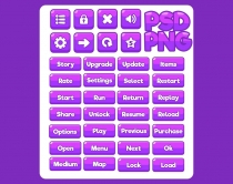 Game UI Purple Buttons GUI Kit Screenshot 2