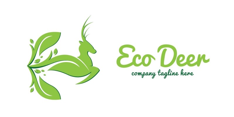 Eco Deer Logo Template