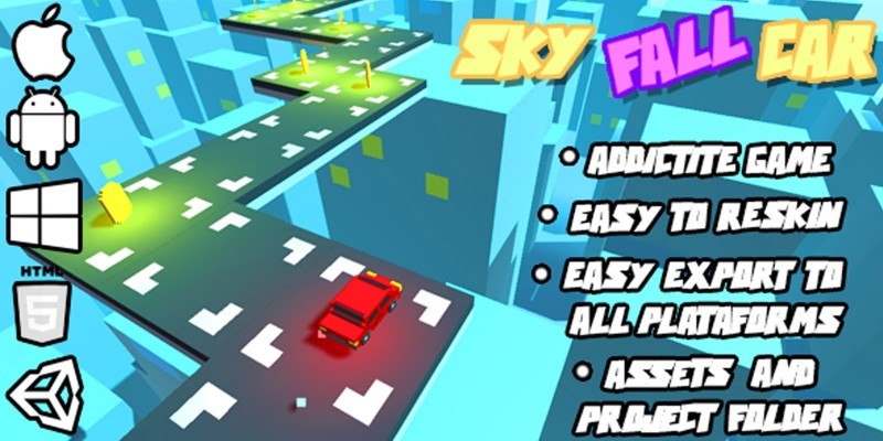 Sky Fall Car - Unity Project And Assets