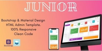 Junior - Material And Bootstrap HTML Admin Panel