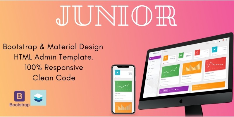 Junior - Material And Bootstrap HTML Admin Panel