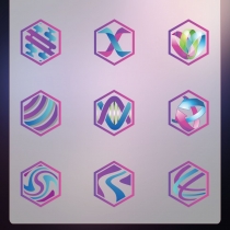 Purple Hexagon Logo Template Screenshot 1