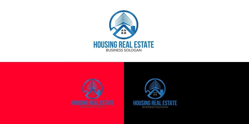 Housing Real Estate Logo Design Template