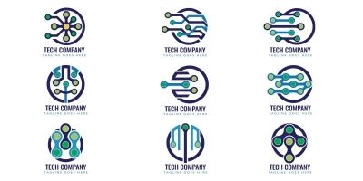 Professional Tech Logo Design Template