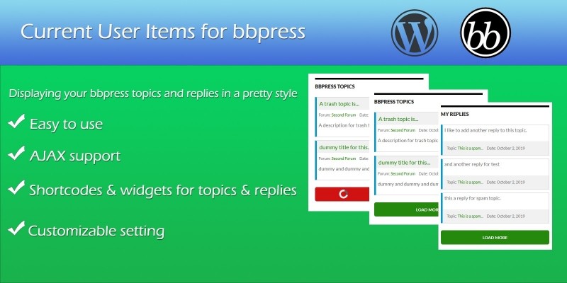 Current User Items - bbPress Plugin