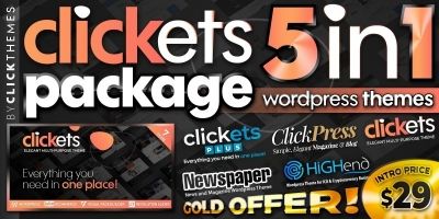 Clickets Package - 5 In 1 WordPress Themes