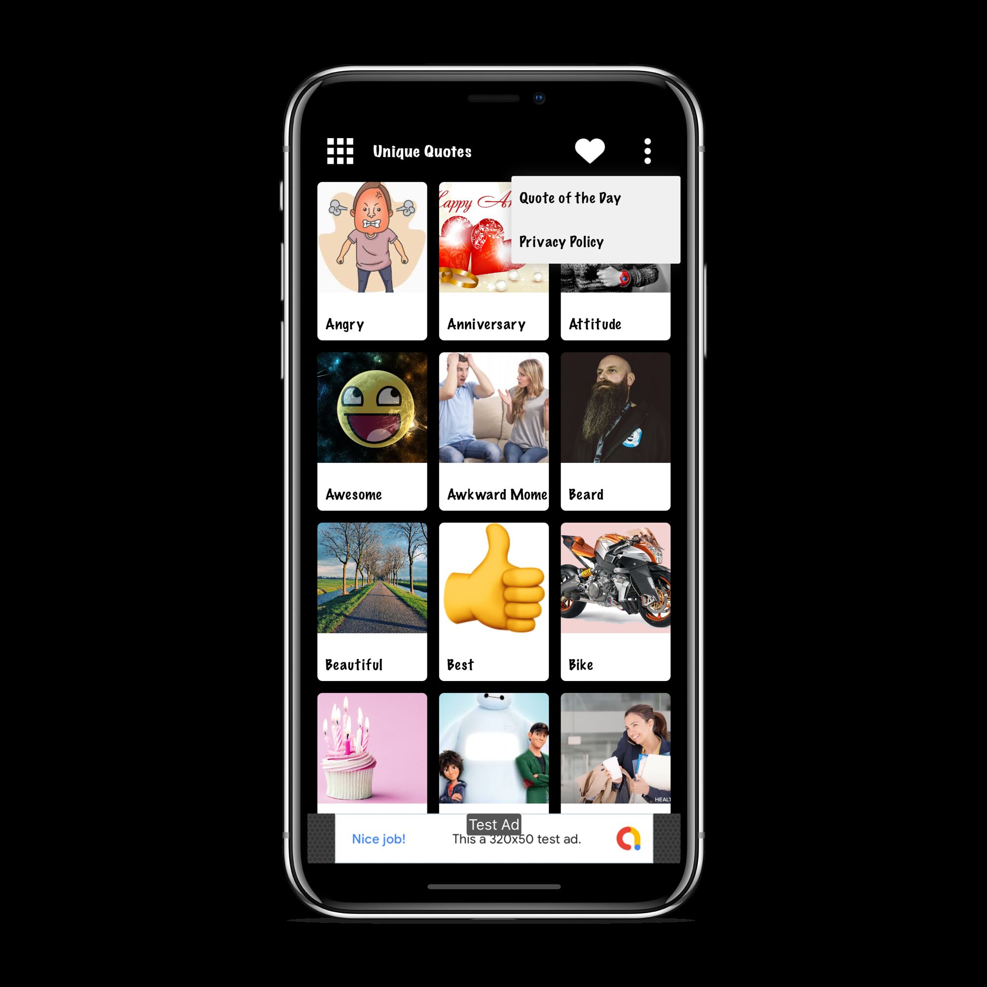 Unique Quotes And Status Android App by Onionapp Codester