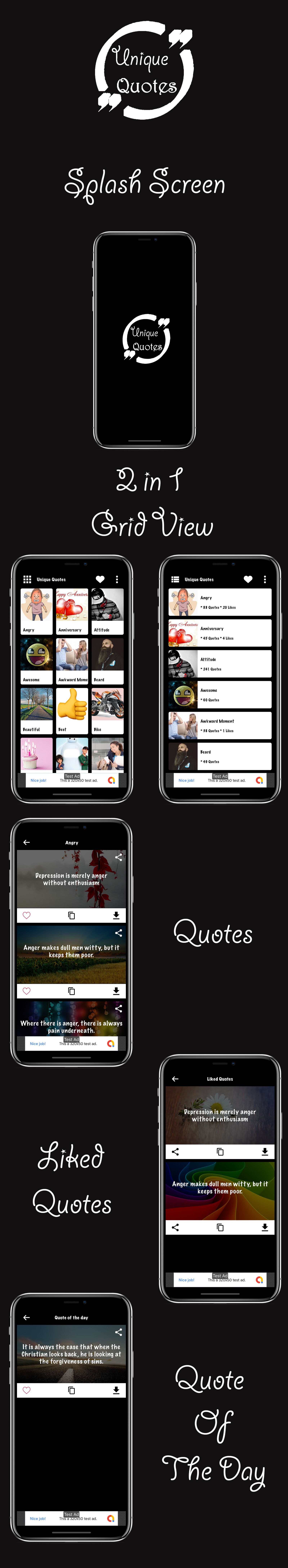 Unique Quotes And Status Android App by Onionapp Codester