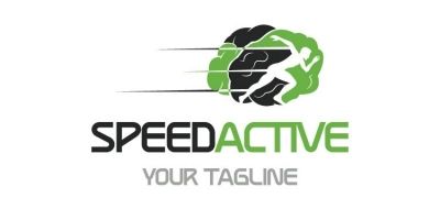 Brain Shape Speed Running Logo 
