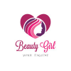 Model Girl Heart Shape Logo Design 