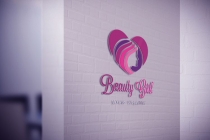 Model Girl Heart Shape Logo Design  Screenshot 1