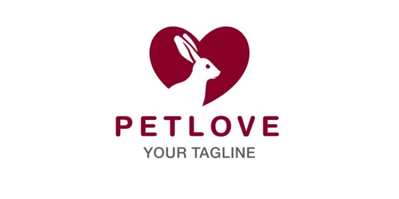 Rabbit Heart Shape Logo