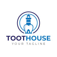 Teeth House Shape Logo 