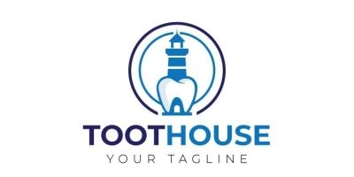 Teeth House Shape Logo 