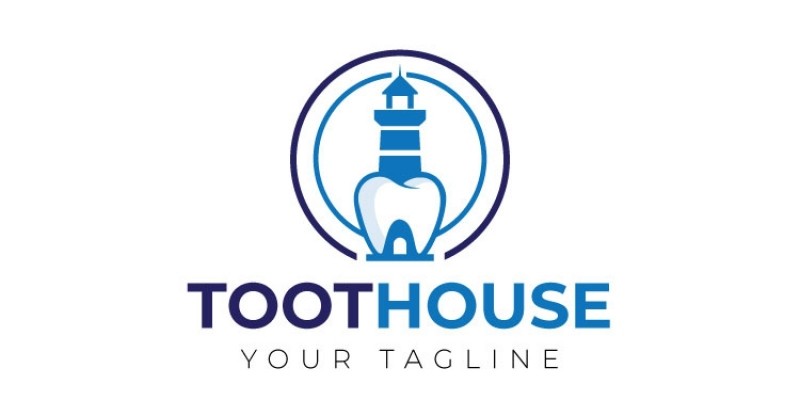 Teeth House Shape Logo 