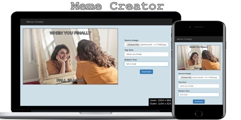 Meme Creator - Javascript Web Application