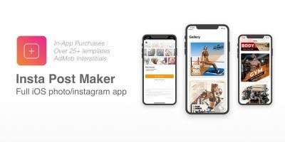 Insta Post Maker - Full iOS app With iAP Purchases