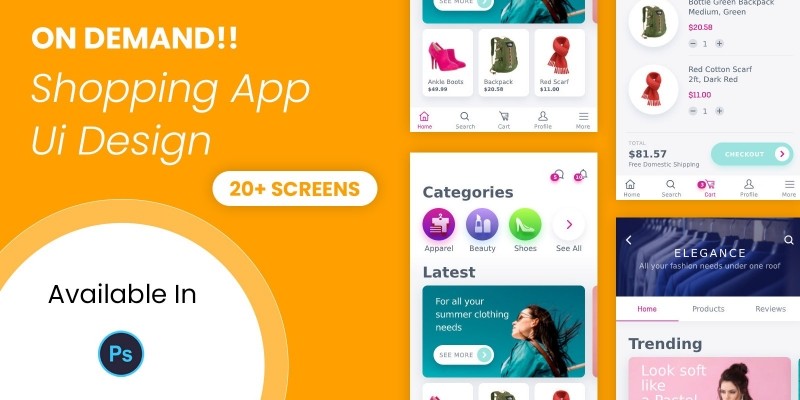 Online Shopping App UI Design