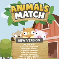 Animals Match 3 Game Assets Graphics