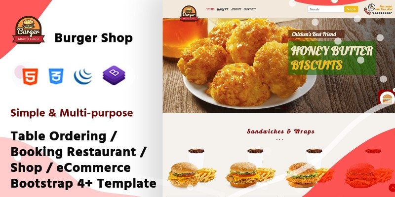 Multi-purpose Table Ordering Restaurant Template