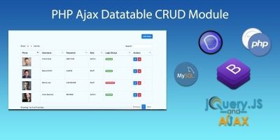 PHP Ajax Datatable CRUD Module